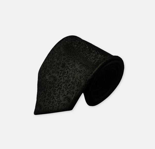 Black self tie