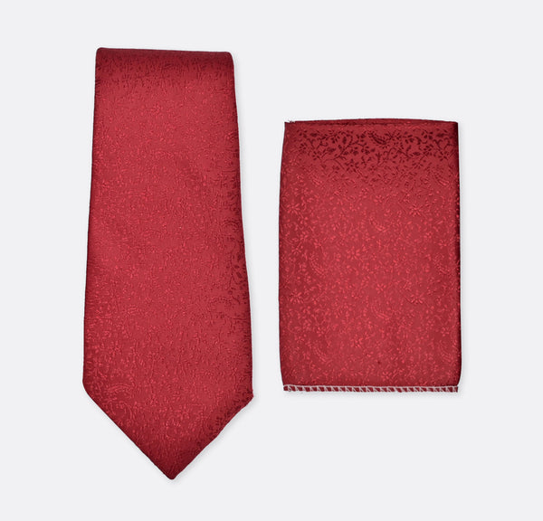 True Red Self Tie & Pocket Square Set