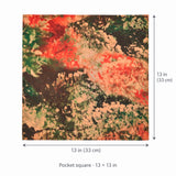 Abstract Floral pocket square — size guide.