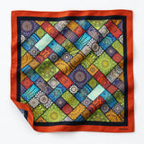 Abstract Matrix pocket square — unfolded studio detail.