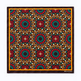 African Art silk pocket square pocket square — full flat product.