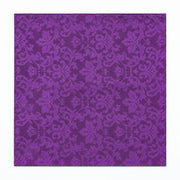 Amethyst Scroll Damask Silk Pocket Square — full flat product.