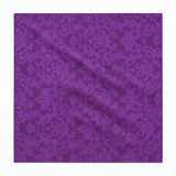 Amethyst Scroll Damask Silk Pocket Square — unfolded studio detail.