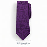 Amethyst Scroll Damask Silk Tie blade width guide — 3.15 inches / 8 cm