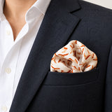 ANIMATED DEER SILK POCKET SQUARES pocket square — navy jacket · wearing detail.
