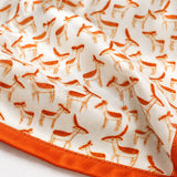 ANIMATED DEER SILK POCKET SQUARES pocket square — fabric and design close-up.