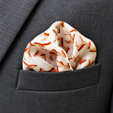 ANIMATED DEER SILK POCKET SQUARES pocket square — close-up wearing detail.