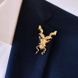 Antique Markhor – Bright Golden Lapel Pins - Lapel Pins | Monzoro Pakistan