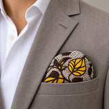 Autumn to Remember pocket square — light jacket · wearing detail.
