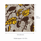 Autumn to Remember pocket square — size guide.