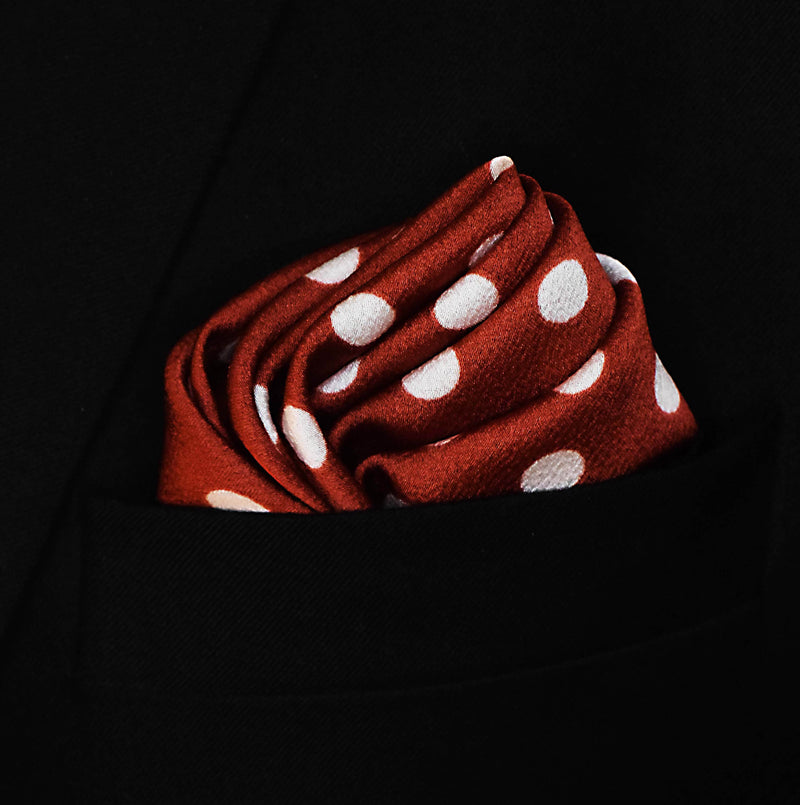 Copper Base Polka Dots - Silk Pocket Square