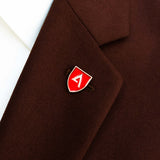 CLASSIC KNIGHT SHIELD – Red AND GOLD LAPEL PINS