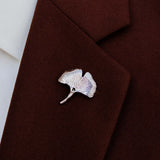 Ginkgo Flower Silver Lapel Pin