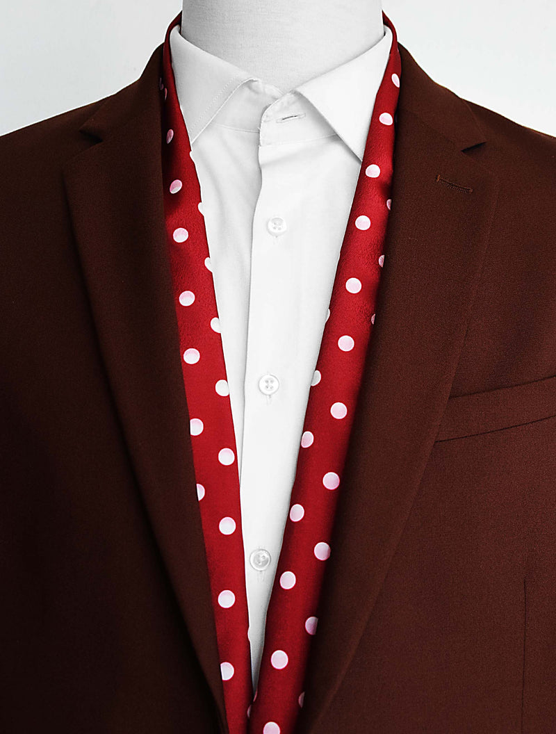 Maroon Dot Polka _ Silk Men Scarves