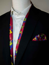 MAROON PAISLEY AND FLORAL - SILK SCARf and pocket square set
