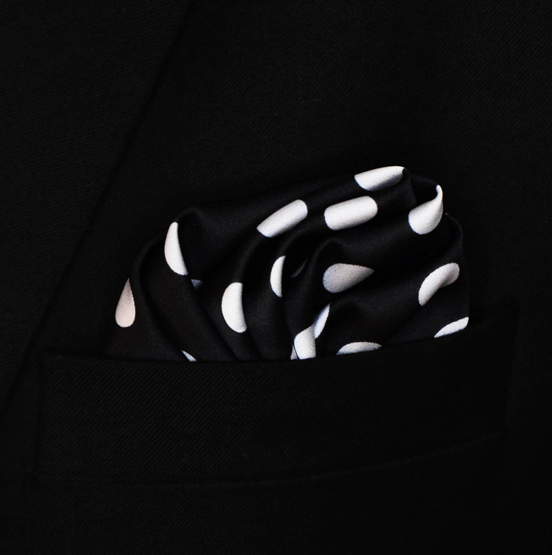 Black Base Polka - Silk Pocket Squares
