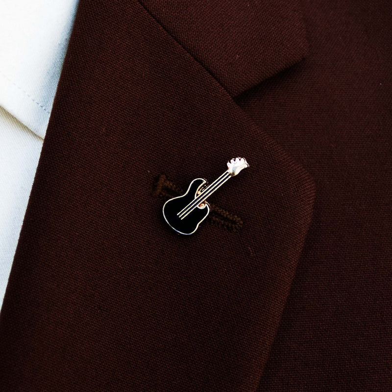 BLACK GUITAR Gunmetal LAPEL PINS