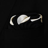 Black and White Jumbo Polka Dots - Silk Pocket Square