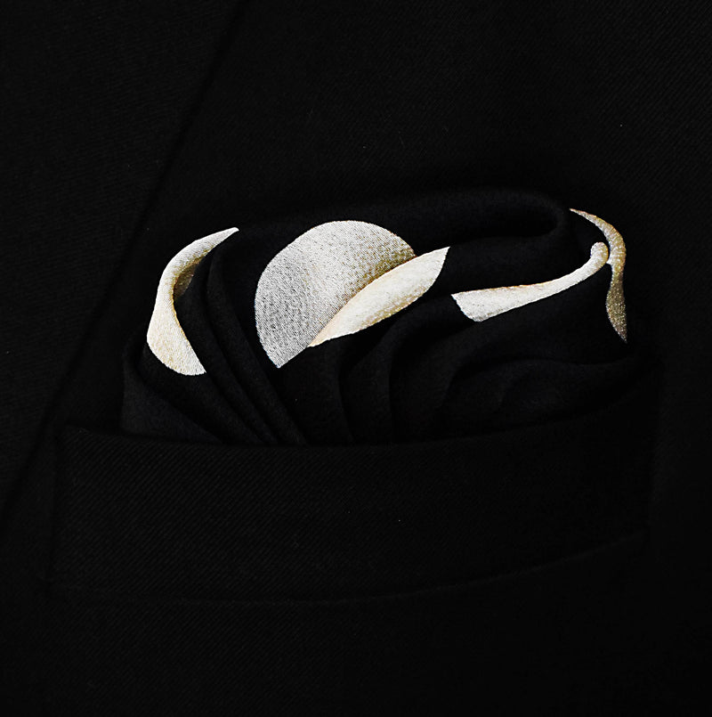 Black and White Jumbo Polka Dots - Silk Pocket Square
