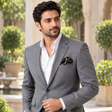 Black and White Hexagonal pocket square — outdoor lifestyle.
