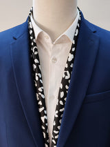 Black and White Leopard Silk Men Scarves - Silk Scarves | Monzoro Pakistan