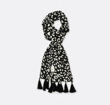 Black and White Leopard Silk Men Scarves - Silk Scarves | Monzoro Pakistan