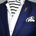 Black & White Stripes Silk Ascot Set - Combo Sets | Monzoro Pakistan