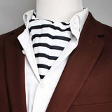 Black & White Stripes Silk Ascots - Ascots | Monzoro Pakistan