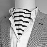 Black & White Stripes Silk Ascots - Ascots | Monzoro Pakistan