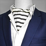 Black & White Stripes Silk Ascots - Ascots | Monzoro Pakistan