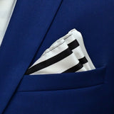 Black & White Stripes Silk Pocket Squares - Pocket Squares | Monzoro Pakistan