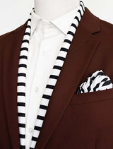 Black & White Stripes Silk Scarf & Pocket Square Set - Combo Sets | Monzoro Pakistan