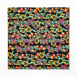 Black Boho Japanese pocket square — full flat product.