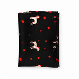 Black Dalmatian pocket square — folded product.