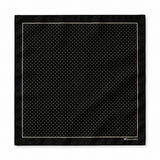 Black Dot Polka pocket square — full flat product.
