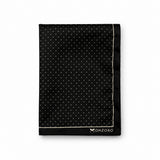 Black Dot Polka pocket square — folded product.