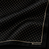 Black Dot Polka pocket square — fabric and design close-up.