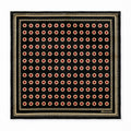 Black & Gold Reversible pocket square — full flat product.