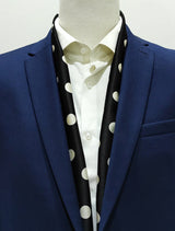 Black Midi Polka Silk Men Scarves - Silk Scarves | Monzoro Pakistan