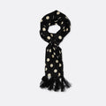 Black Midi Polka Silk Men Scarves - Silk Scarves | Monzoro Pakistan