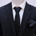 Black Paisley Self Tie & Pocket Square Set - Combo Sets | Monzoro Pakistan