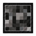 Black & White Abstract pocket square — full flat product.