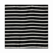 Black with White Stripes pocket square — full flat product.