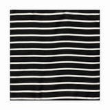 Black with White Stripes pocket square — full flat product.
