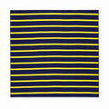 Blue and Gold Stripes pocket square — full flat product.