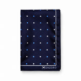 BLUE MULTI DOTTED SIlk Pocket Square pocket square — folded product.
