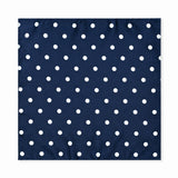 Blue Polka Drops pocket square — full flat product.