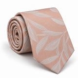 Blush Laurel Leaf Silk Tie — Main coiled product layout