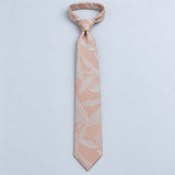 Blush Laurel Leaf Silk Tie — Relaxed knotted layout