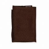Brown Dot Polka pocket square — folded product.